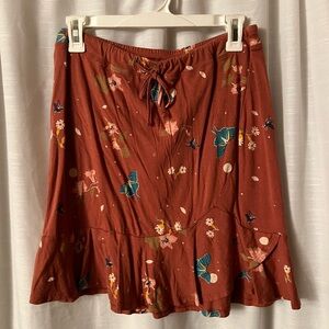 Patagonia Rust Floral Tie Skirt